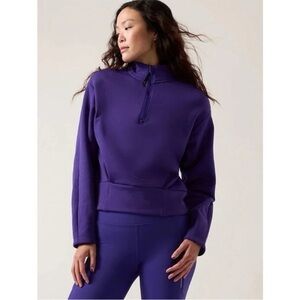 Athleta- Purple Altitude Polartec Half Zip Sweater Size M
